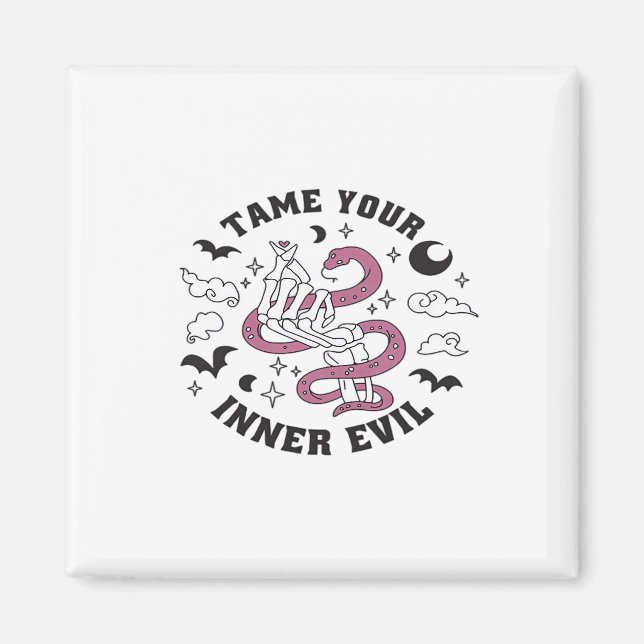 Skeleton Hand Making Heart Minimal Design Magnet (Front)