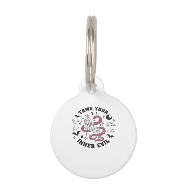 Skeleton Hand Making Heart  Pet Tag (Front)
