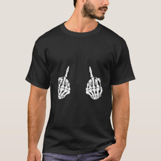 Skeleton Hand Middlefinger Halloween T-Shirt