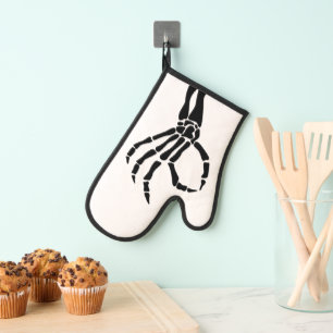 Skeleton Hand Ok Sign Gothic Halloween Cooking  Oven Mitt