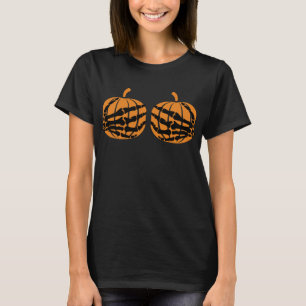 Skeleton Hand on Pumpkin Booty Funny Halloween  T-Shirt