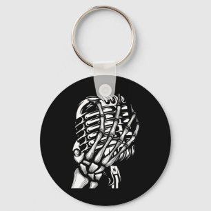 Skeleton Hand On The Mic Rock And Roll s Band Tees Key Ring