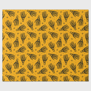 Skeleton hand pattern. wrapping paper