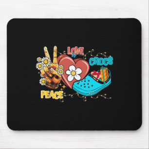 Skeleton Hand Peace Love-crocs Family Xmas Pyjama Mouse Mat
