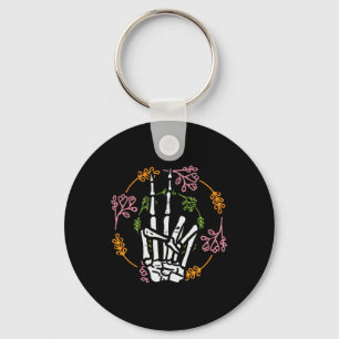 Skeleton Hand Peace Pocket Halloween Costume Men W Key Ring