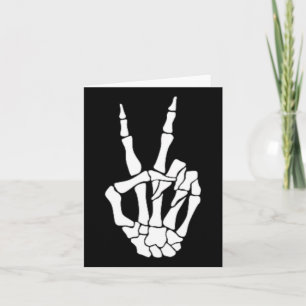 Skeleton Hand Peace Sign Bone Halloween Pocket Ske Card