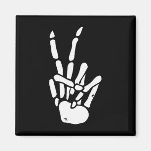 Skeleton Hand Peace Sign Bone  Magnet