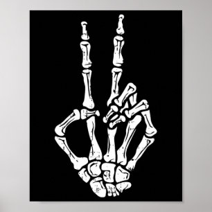 Skeleton Hand Peace Sign Halloween Costume Bones 
