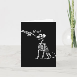 Skeleton Hand Petting Dog Cute Puppy Halloween Card