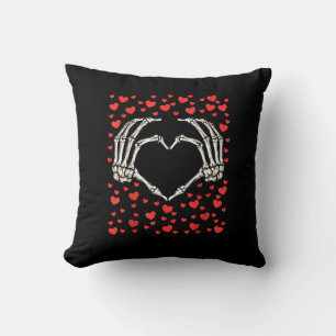 Skeleton Hand Red Heart Birthday Valentines Day Cushion