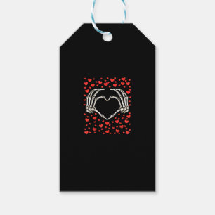 Skeleton Hand Red Heart Birthday Valentines Day Gift Tags