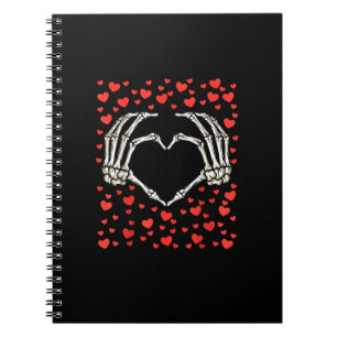 Skeleton Hand Red Heart Birthday Valentines Day Notebook