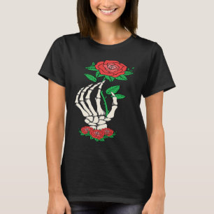 Skeleton Hand Red Rose Flower Valentine's Day Lo T-Shirt