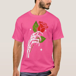 Skeleton Hand Rose Goth Gothic Grunge Style T-Shirt