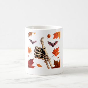 Skeleton Hand Thumbs Up Positive Halloween Coffee Mug