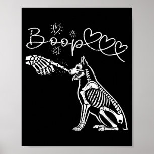 Skeleton Hand Touch Nose German Shepherds Boop Dog Poster