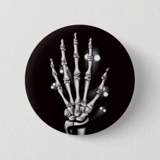 Skeleton Hand With Creepy Ghosts Gothic 6 Cm Round Badge