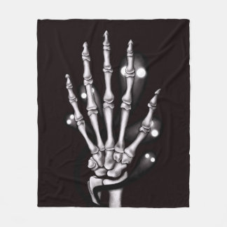 Skeleton Hand With Creepy Ghosts Gothic Fleece Blanket