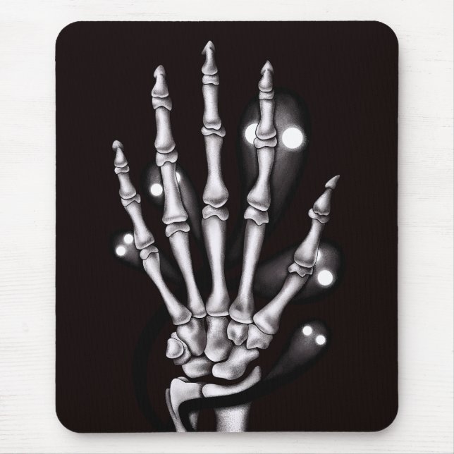 Skeleton Hand With Creepy Ghosts Gothic Mouse Mat (Front)