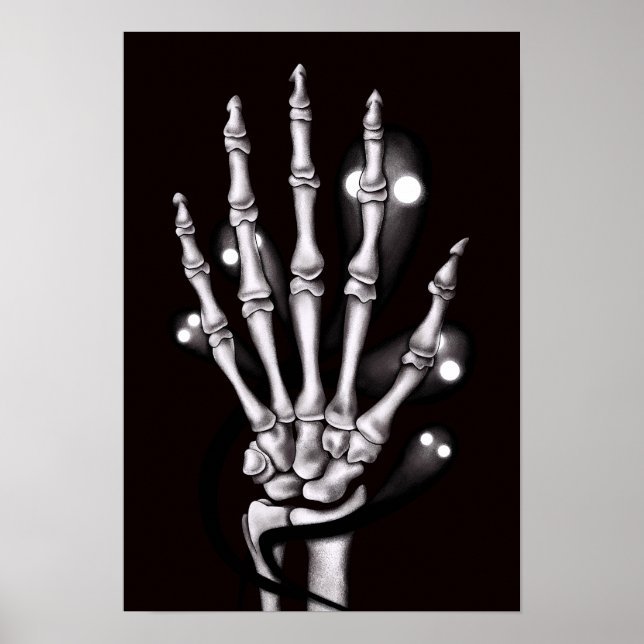 Skeleton Hand With Creepy Ghosts Gothic Poster (Front)