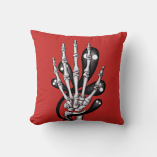 Skeleton Hand With Ghosts Cushion