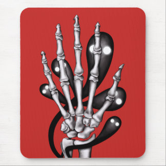 Skeleton Hand With Ghosts Mouse Mat