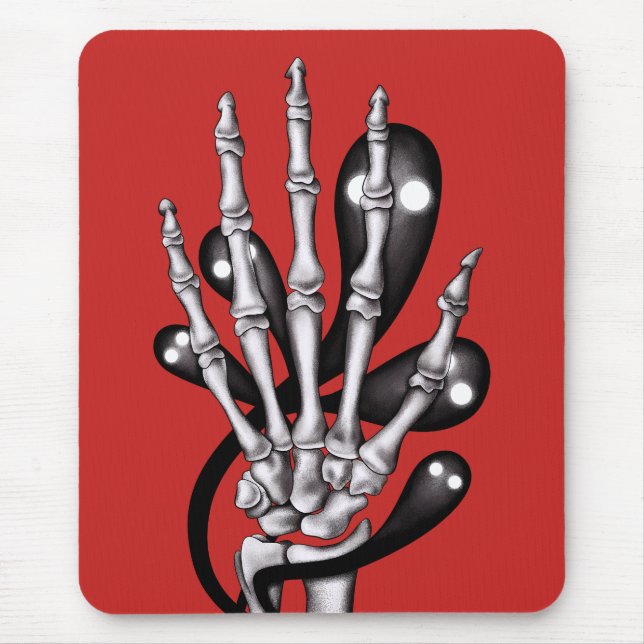 Skeleton Hand With Ghosts Mouse Mat (Front)