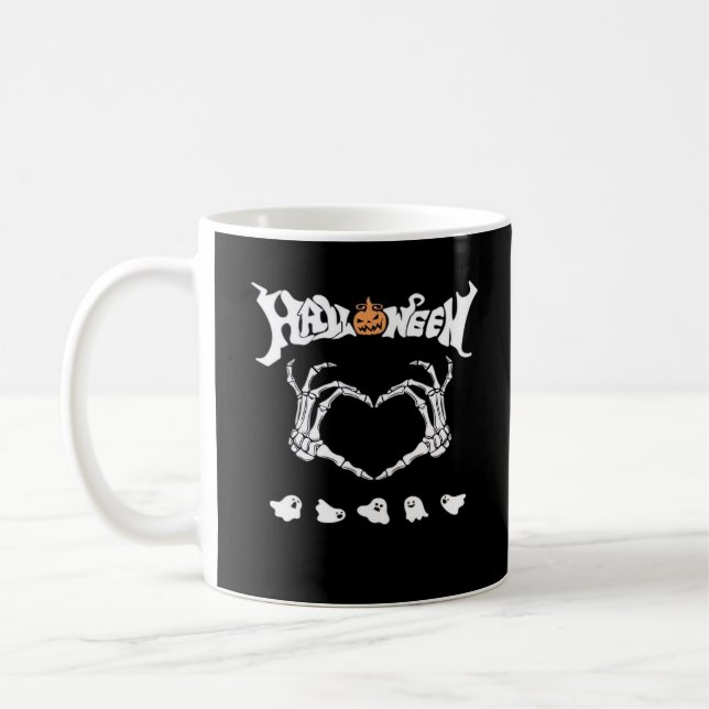 Skeleton Hand With , Halloween Design Coffee Mug (Left)