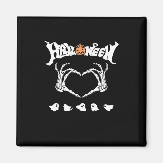 Skeleton Hand With , Halloween Design Magnet (Front)