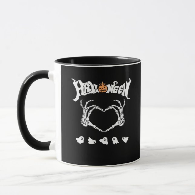 Skeleton Hand With , Halloween Design Mug (Left)