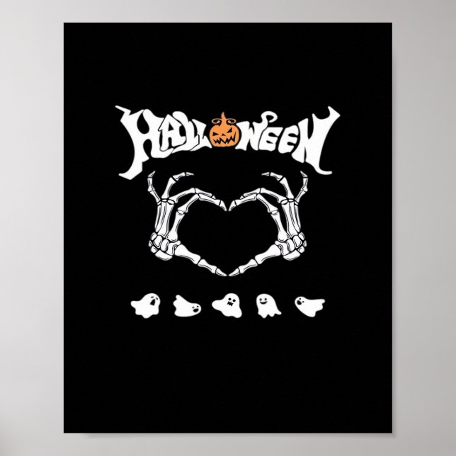 Skeleton Hand With , Halloween Design Poster (Front)