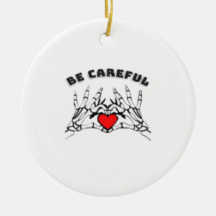 Skeleton Hand With Heart Classic Ceramic Tree Decoration
