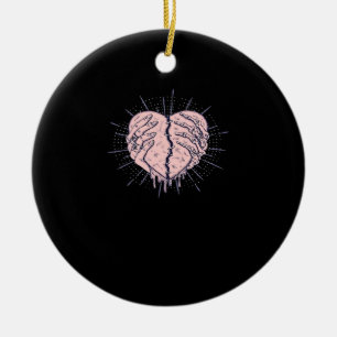 Skeleton Hand With Heart Classic Ceramic Tree Decoration