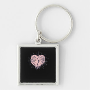 Skeleton Hand With Heart Classic Key Ring