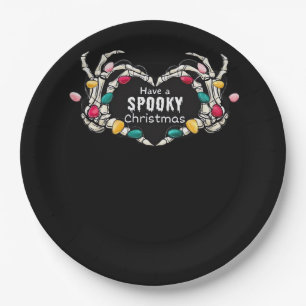 Skeleton Hand With Heart Classic Style Paper Plate