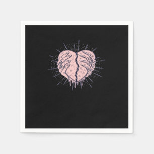 Skeleton Hand With Heart Gentle Expression Napkin