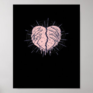 Skeleton Hand With Heart Gentle Expression Poster