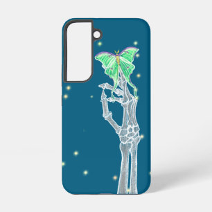 Skeleton hand with Luna Moth Samsung Galaxy Case