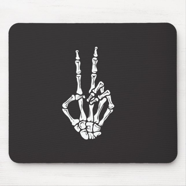 Skeleton hand with Peace sign on  Mouse Mat (Front)