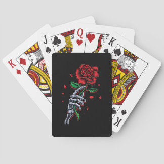 Skeleton Hand with Rose – Gothic Art Playing Cards