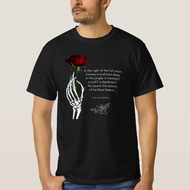 Skeleton hand with rose T-Shirt (Front)