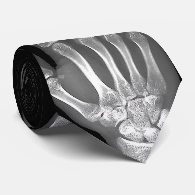 Skeleton Hand X-Ray Mens Tie (Rolled)