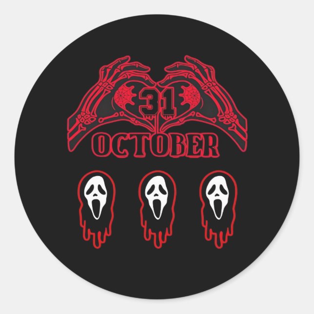 Skeleton Hands 31/10 Classic Classic Round Sticker (Front)