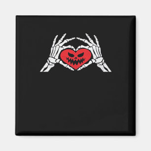 Skeleton Hands A Heart Spooky Halloween Magnet