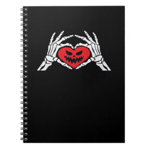 Skeleton Hands A Heart Spooky Halloween Notebook