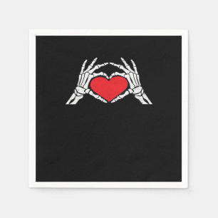 Skeleton Hands A Red Heart Classic Napkin