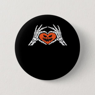 Skeleton Hands A Spooky Halloween Heart Classic 6 Cm Round Badge