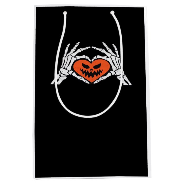 Skeleton Hands A Spooky Halloween Heart Classic Medium Gift Bag (Front)