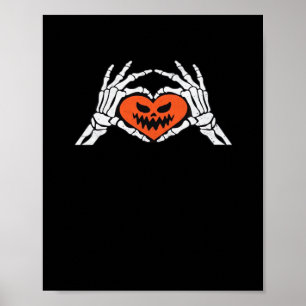Skeleton Hands A Spooky Halloween Heart Classic Poster