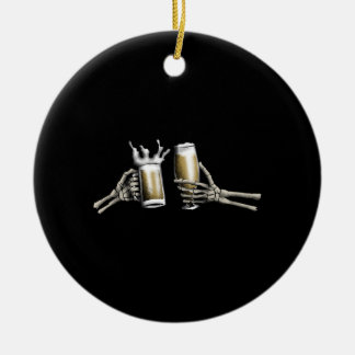 Skeleton Hands Cheering on a  Ceramic Tree Decoration